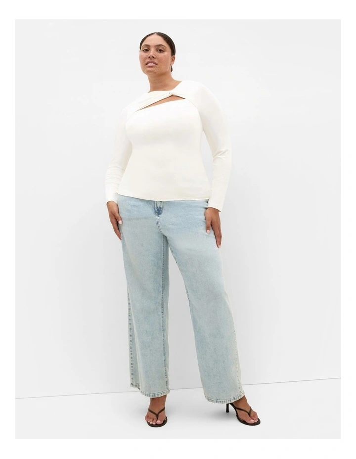 Percy Street Cut Out Top in Ivory image 1