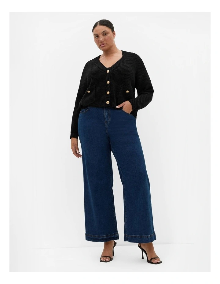 Chloe True Knit Cardigan in Black image 1