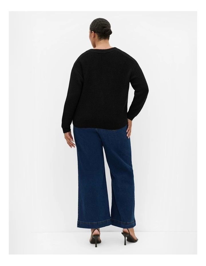 Chloe True Knit Cardigan in Black image 2