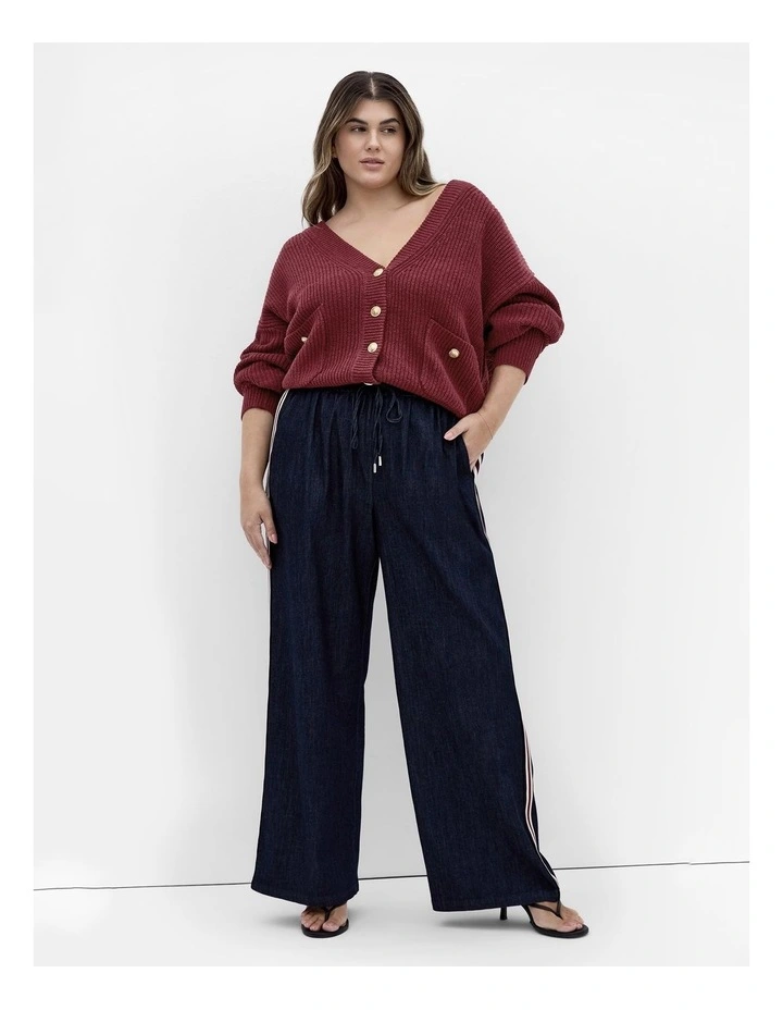 Chloe True Knit Cardigan in Dark Cherry image 1
