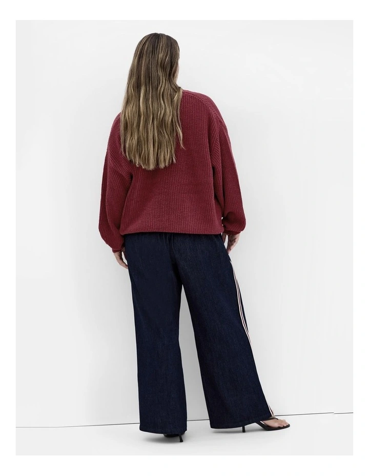 Chloe True Knit Cardigan in Dark Cherry image 2