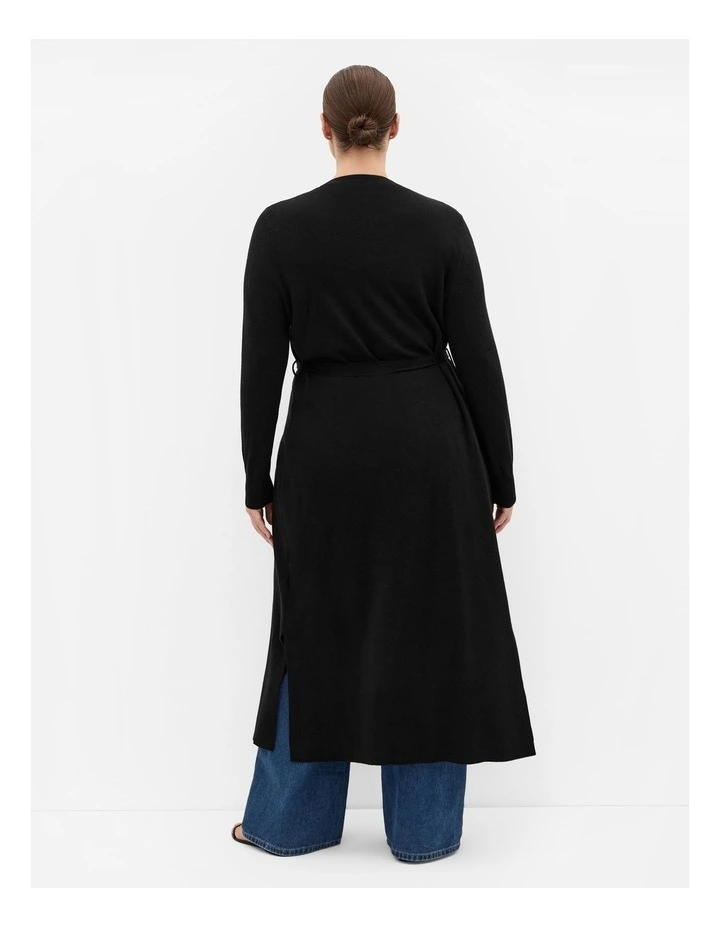 Goldie Longline Knit Cardigan in Black image 2