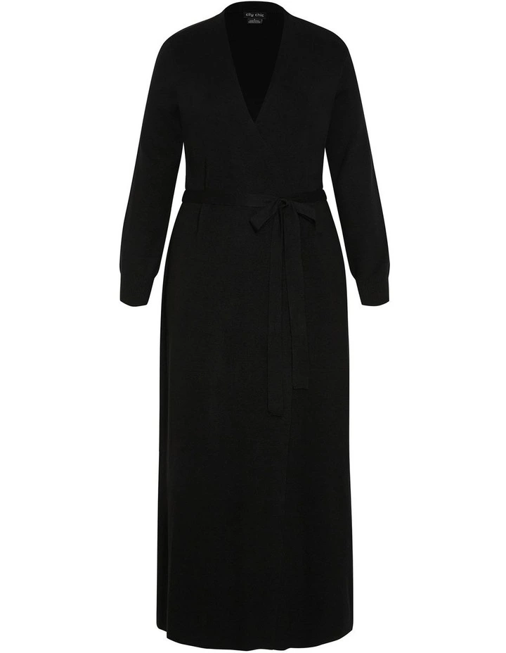 Goldie Longline Knit Cardigan in Black image 3