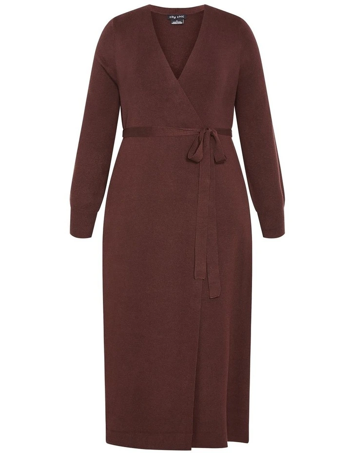 Goldie Longline Knit Cardigan in Cocoa image 3