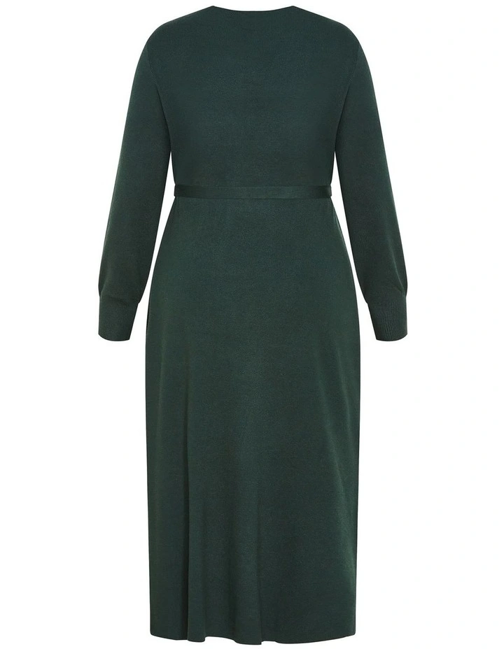 Goldie Longline Knit Cardigan in Hunter Green image 4