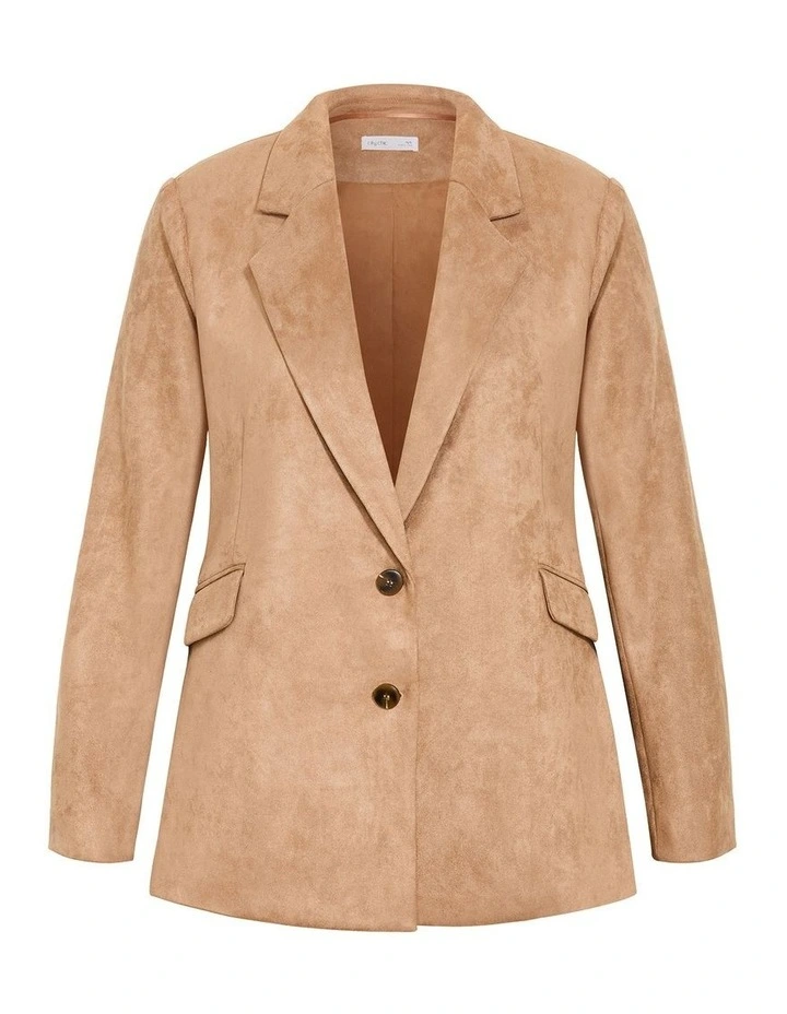 Sara Sueded Blazer in Caramel image 3