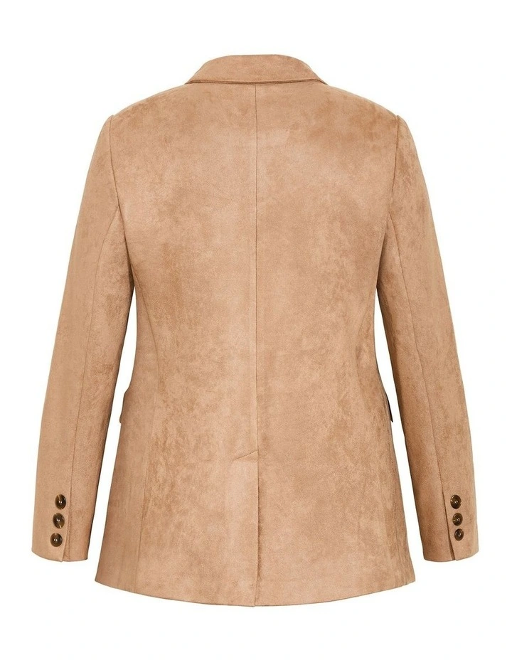 Sara Sueded Blazer in Caramel image 4