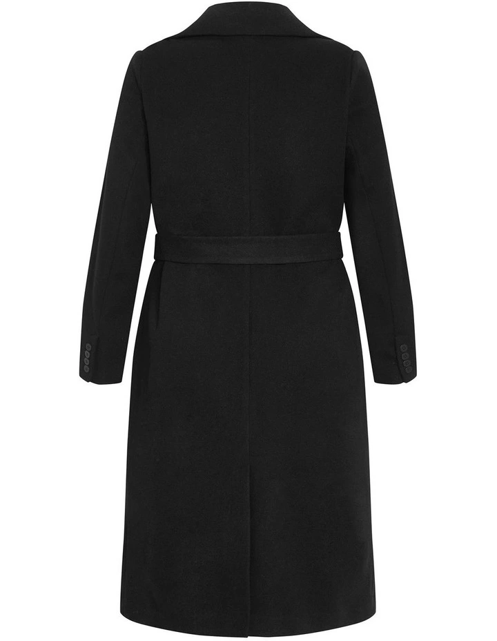 Riley Row Belted Coat in Black image 4