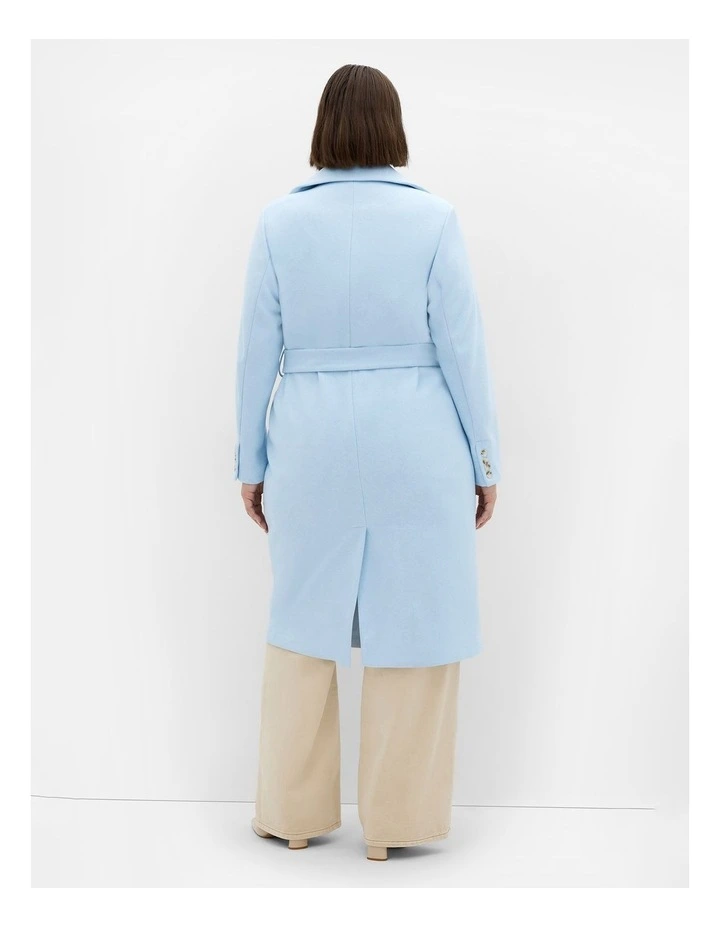 Riley Row Belted Coat in Powder Blue image 2