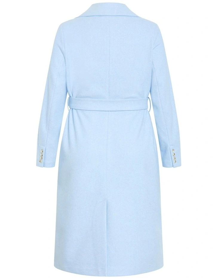 Riley Row Belted Coat in Powder Blue image 4