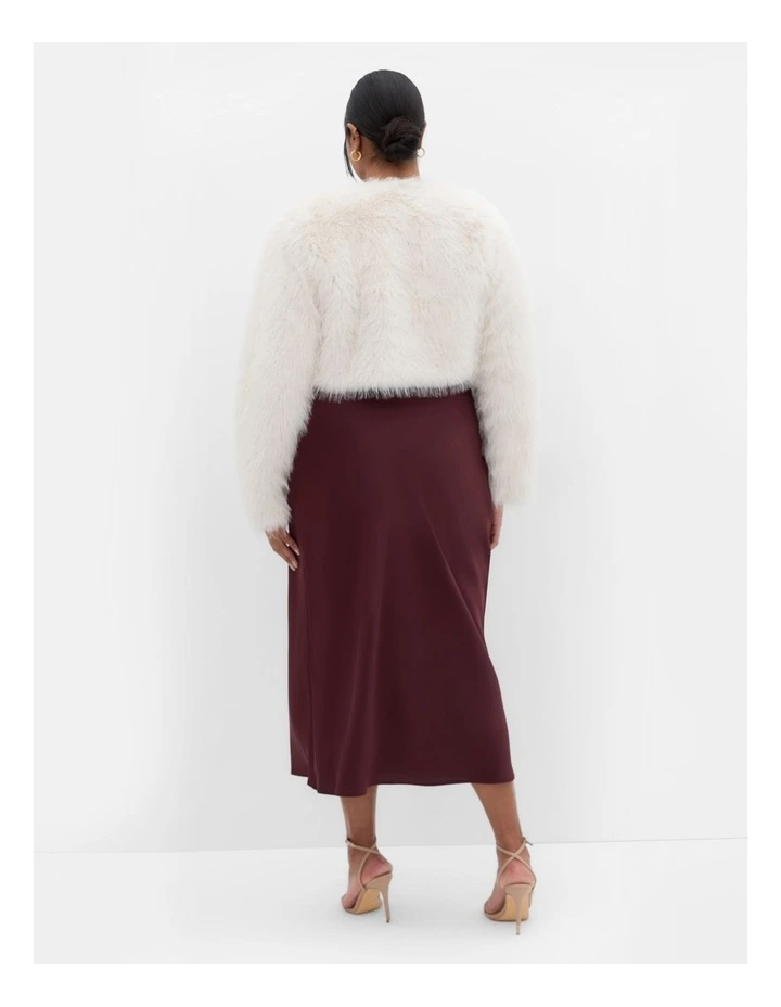 Angelica Faux Fur Crop Jacket in Oat image 2