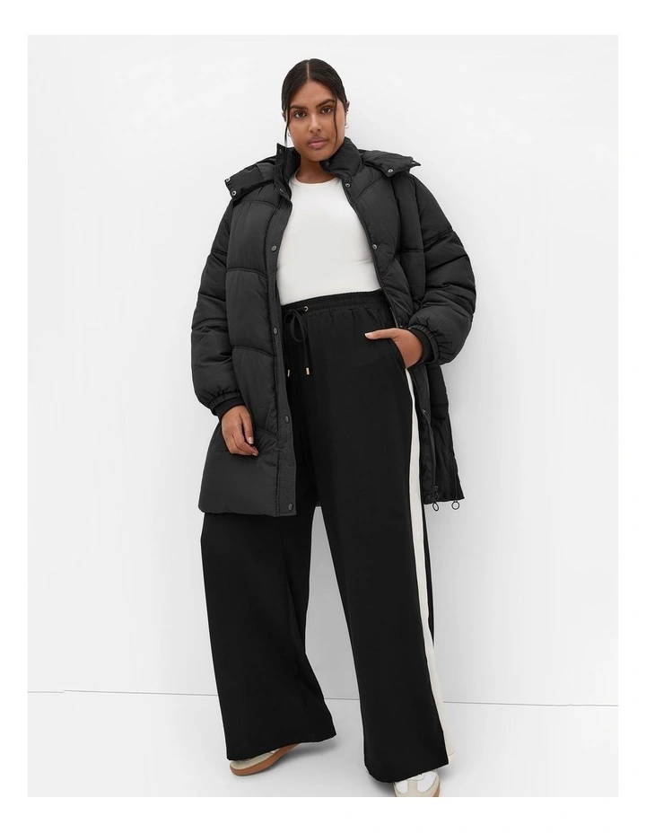 Leah Longline Puffer Jacket in Black image 1