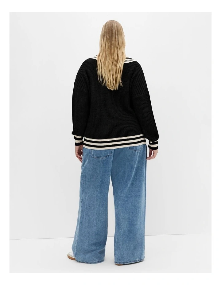 Clara Knit Jumper in Black image 2