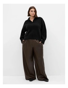 Star Alley Collared Jumper in Black