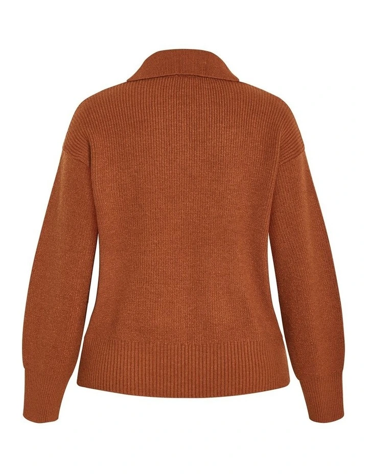 Star Alley Collared Jumper in Copper image 4