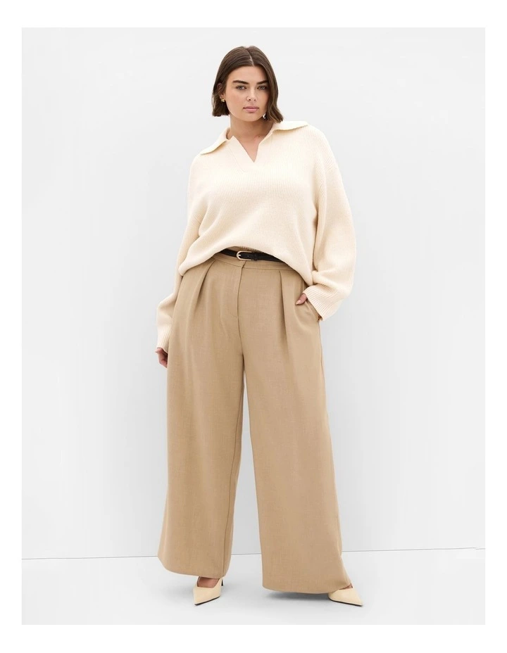 Star Alley Collared Jumper in Cream image 1