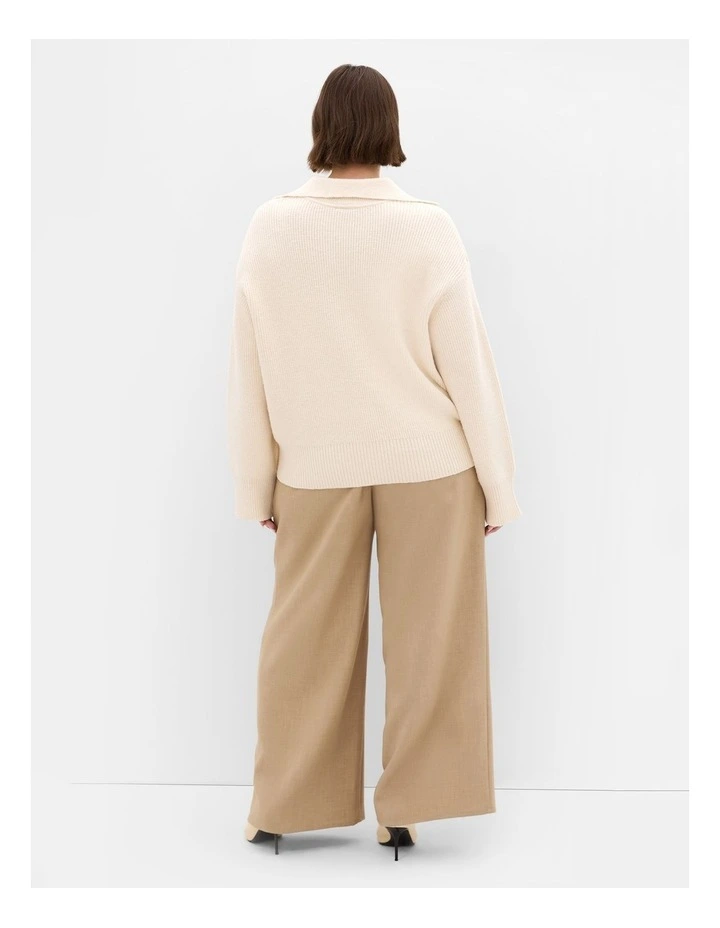 Star Alley Collared Jumper in Cream image 2
