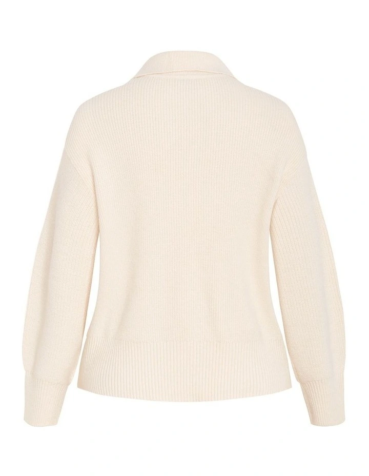 Star Alley Collared Jumper in Cream image 4