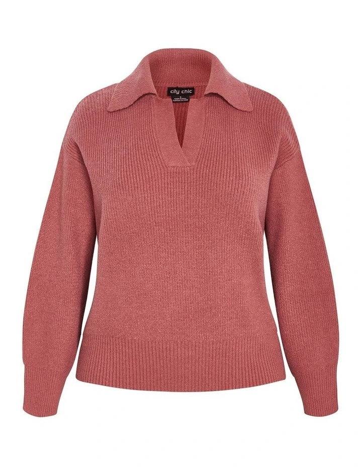 Star Alley Collared Jumper in Rose image 3