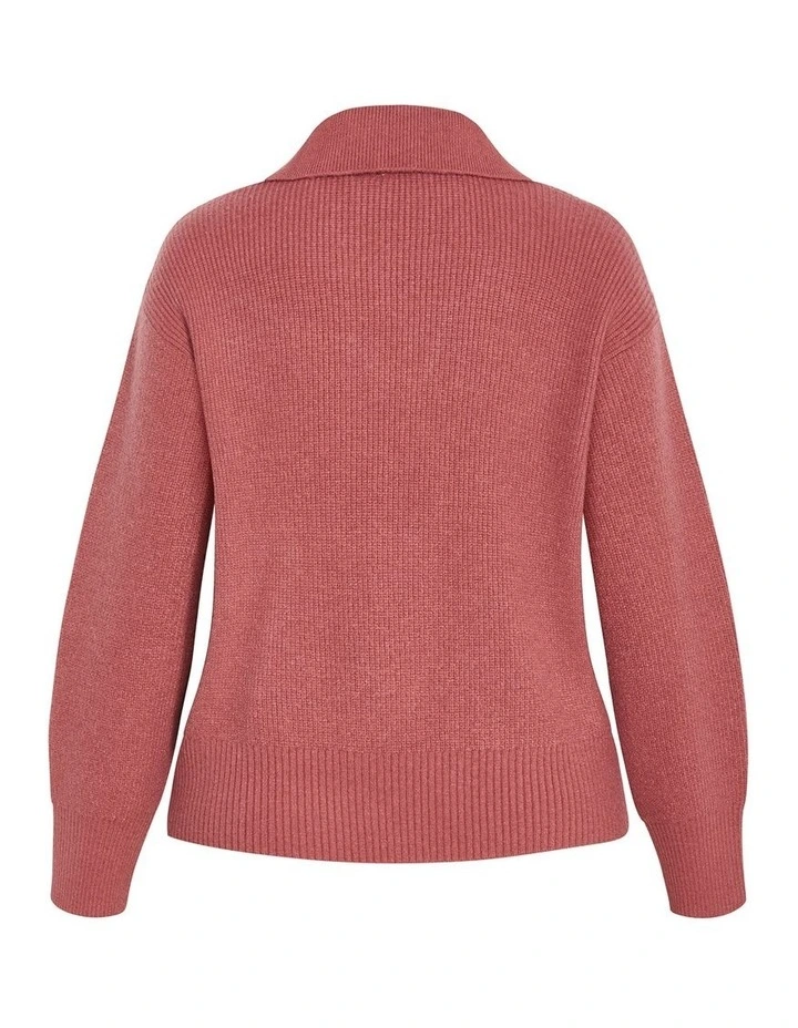 Star Alley Collared Jumper in Rose image 4