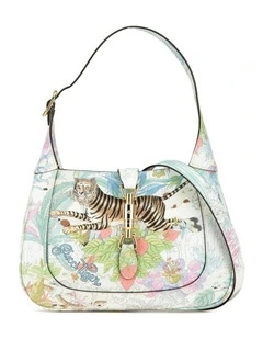 Small Leather Tiger Jackie 1961 Crossbody With Piston-Lock Closure in Multi
