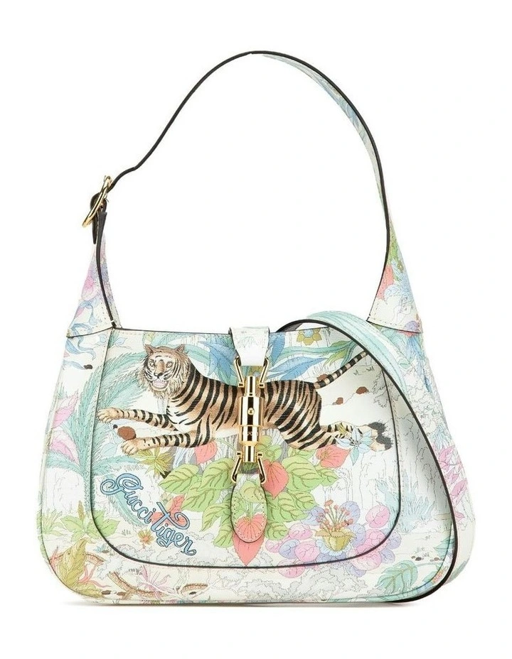 Small Leather Tiger Jackie 1961 Crossbody With Piston-Lock Closure in Multi image 1