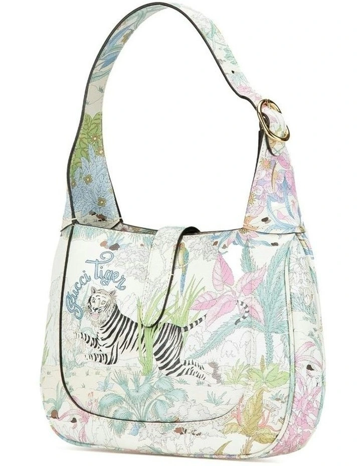 Small Leather Tiger Jackie 1961 Crossbody With Piston-Lock Closure in Multi image 2