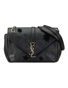 Medium Monogram Heart Patchwork Chain Wallet with Quilted Leather and Magnetic Closure Pre-Loved