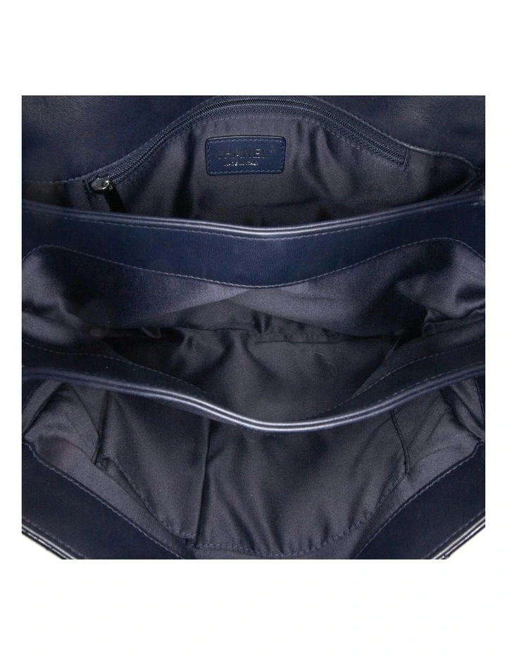 Jumbo Patent Leather Accordion Flap Bag with Chain Strap and Multi-Pocket Interior Pre-Loved image 4