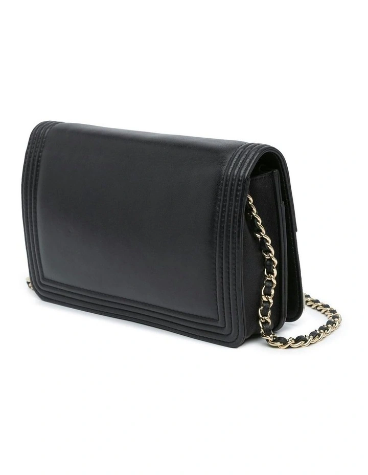 Bicolor Calfskin Leather Wallet On Chain with Chain Link Strap Pre-Loved image 2