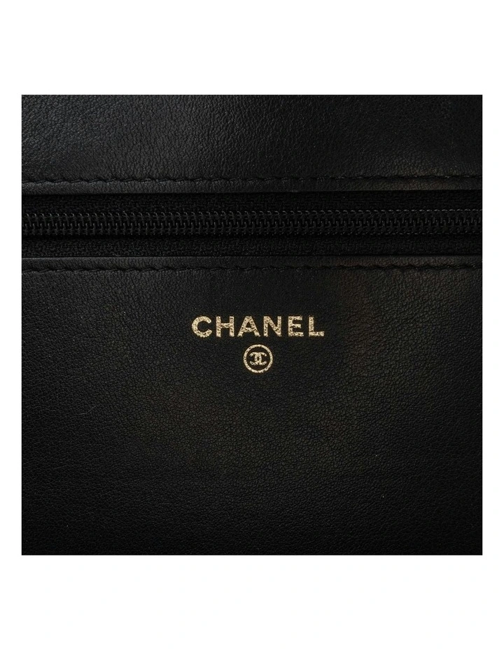 Bicolor Calfskin Leather Wallet On Chain with Chain Link Strap Pre-Loved image 5