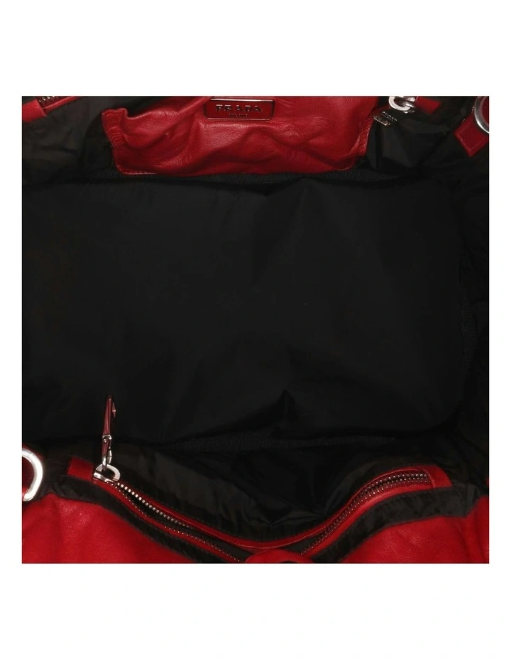 Padded Leather Tote Structured Design Pre-Loved image 4