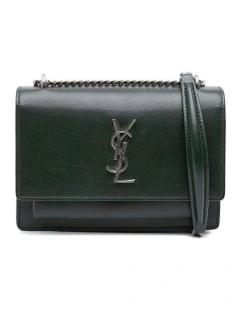 Leather Monogram Chain Wallet with Shoulder Strap Pre-Loved