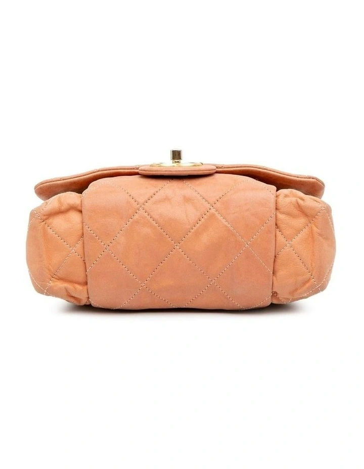 Quilted Leather Shoulder Bag with Chain Straps and Turn Lock Closure Pre-Loved image 3