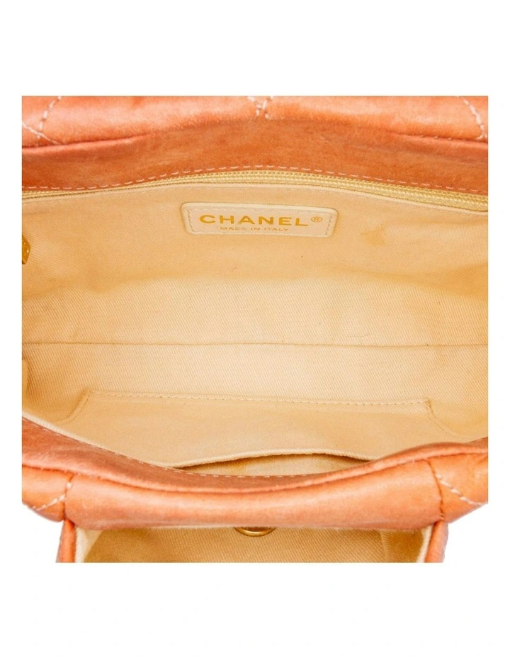Quilted Leather Shoulder Bag with Chain Straps and Turn Lock Closure Pre-Loved image 4