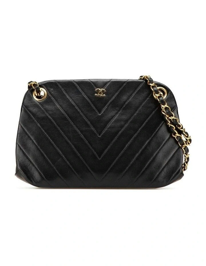 Quilted Chevron Lambskin Frame Chain Shoulder Bag Pre-Loved image 1
