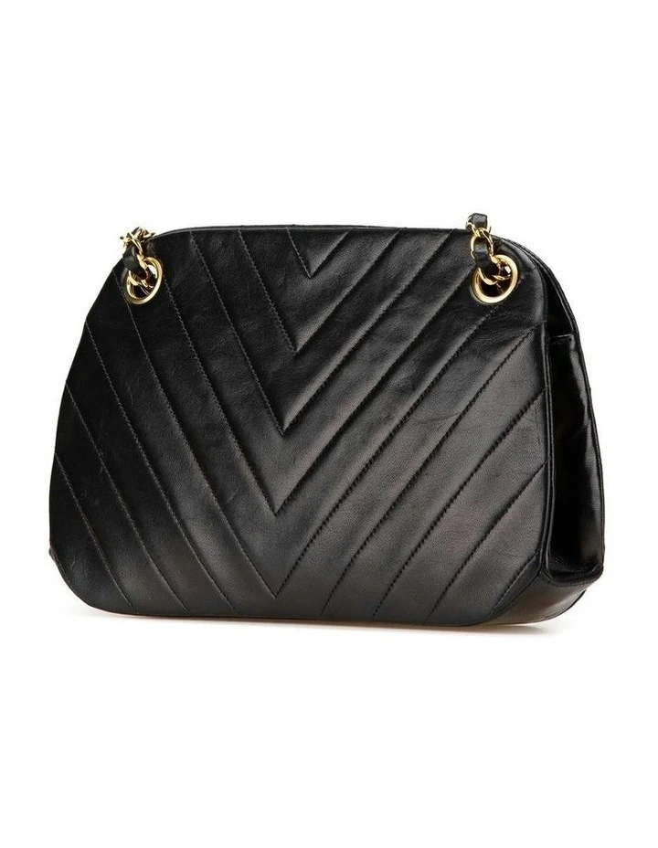 Quilted Chevron Lambskin Frame Chain Shoulder Bag Pre-Loved image 2