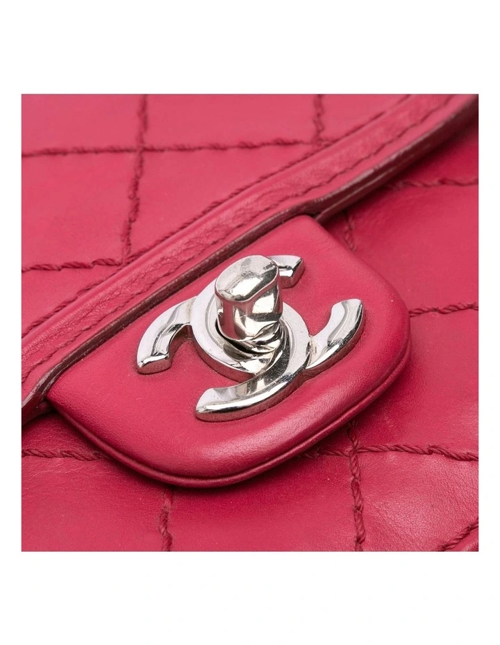 Mini Stitched Calfskin Flap Bag with Chain Strap and CC Turn Lock Closure Pre-Loved image 5
