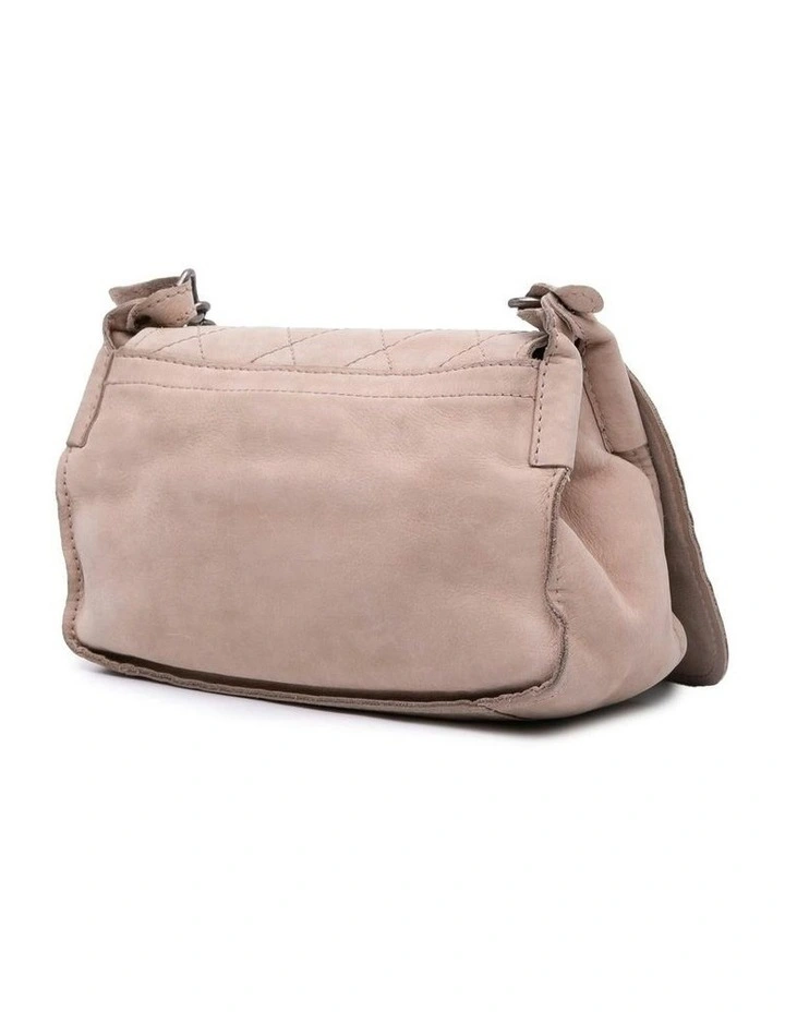 Calfskin Stitched Crossbody Messenger Bag with Chain Link Strap Pre-Loved image 2