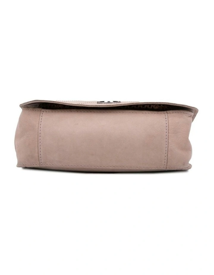 Calfskin Stitched Crossbody Messenger Bag with Chain Link Strap Pre-Loved image 3