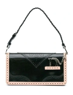 Leather Brogue Spectator Bag with Woven Strap Pre-Loved