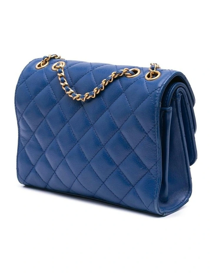 Quilted Calfskin Triple Flap Shoulder Bag with Chain Strap Pre-Loved image 2