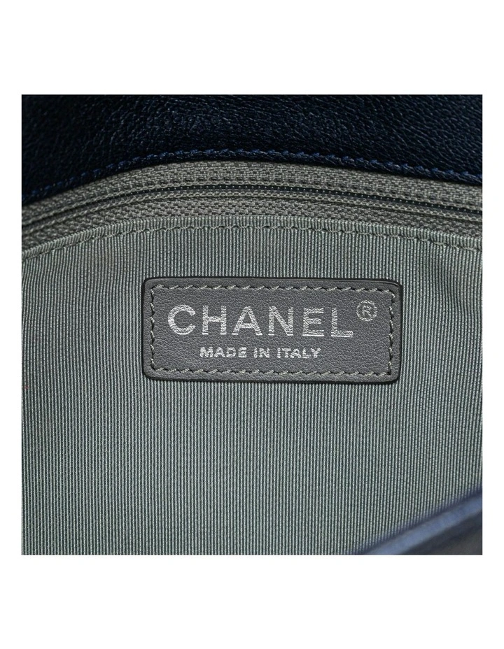 Medium Chevron Metallic Sheepskin Vintage Flap Crossbody Bag with Chain Strap Pre-Loved image 5