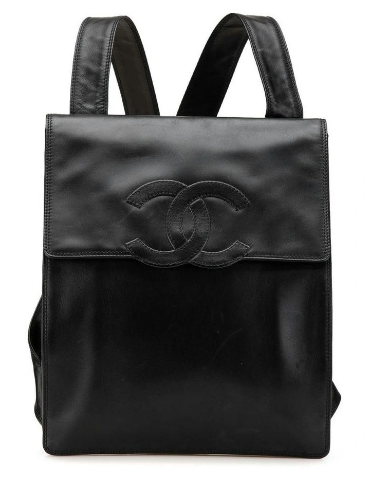 Lambskin Leather Backpack with Magnetic Closure and Interior Zip Pocket Pre-Loved image 1