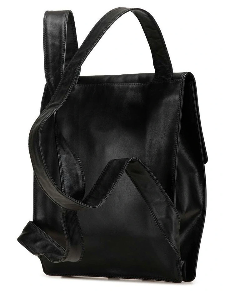 Lambskin Leather Backpack with Magnetic Closure and Interior Zip Pocket Pre-Loved image 2
