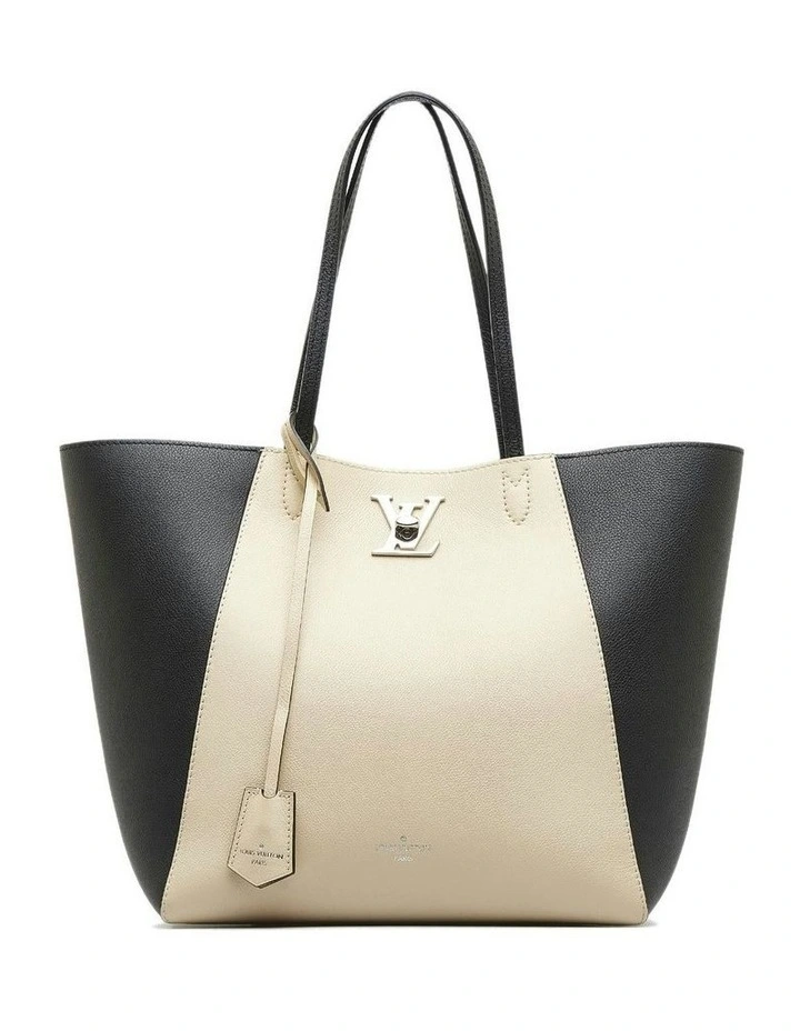 Louis Vuitton OnTheGo MM Beige and Black Leather Tote Bag Pre-Loved image 1