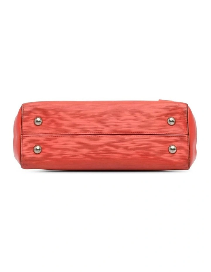 Structured Leather Top Handle Bag with Shoulder Strap Pre-Loved image 5
