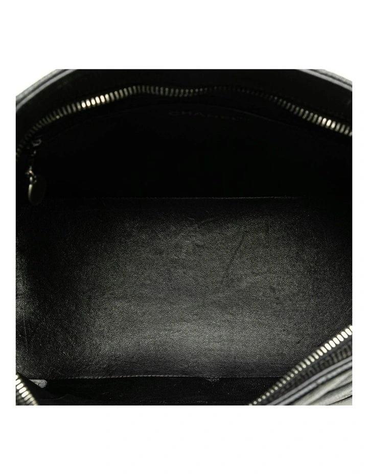 Quilted Leather Tote Bag with Rolled Handles and Multiple Pockets Pre-Loved image 4