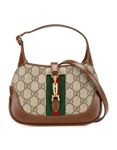 Mini GG Supreme Jackie 1961 Crossbody with Leather Trim and Web Detail Pre-Loved