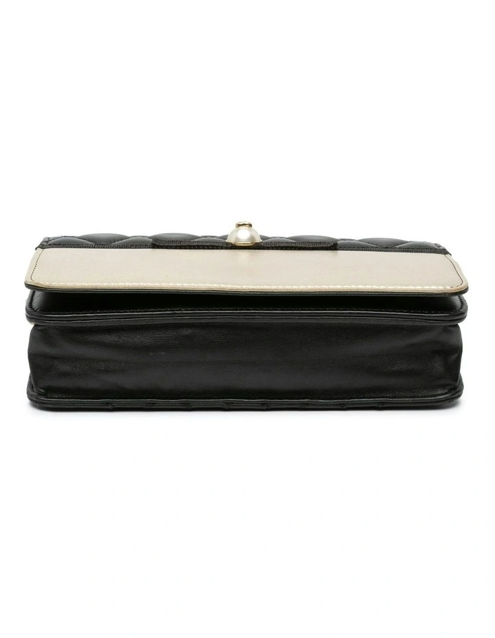 Quilted Lambskin Wallet On Chain with Woven Strap Pre-Loved image 3